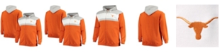 Profile Men's Texas Orange, Heathered Gray Texas Longhorns Big and Tall Color Block Full-Zip Hoodie
